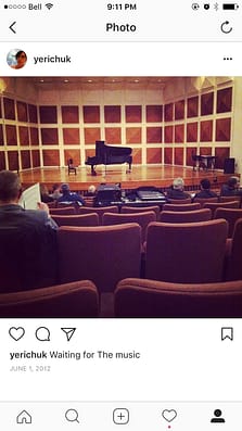 instagram photo of Maureen Forrester recital hall at WLU from 2012