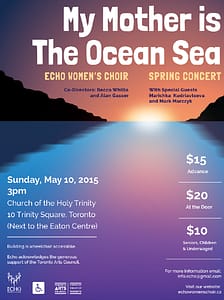 Poster for May concert of Echo Women's Choir